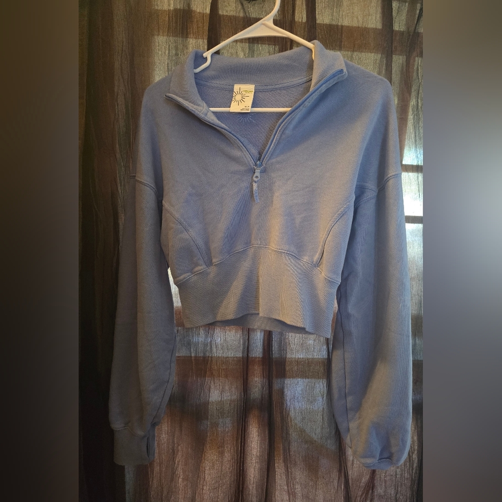 Blue Offline ByAerie Quarter-Zip Sweater Medium